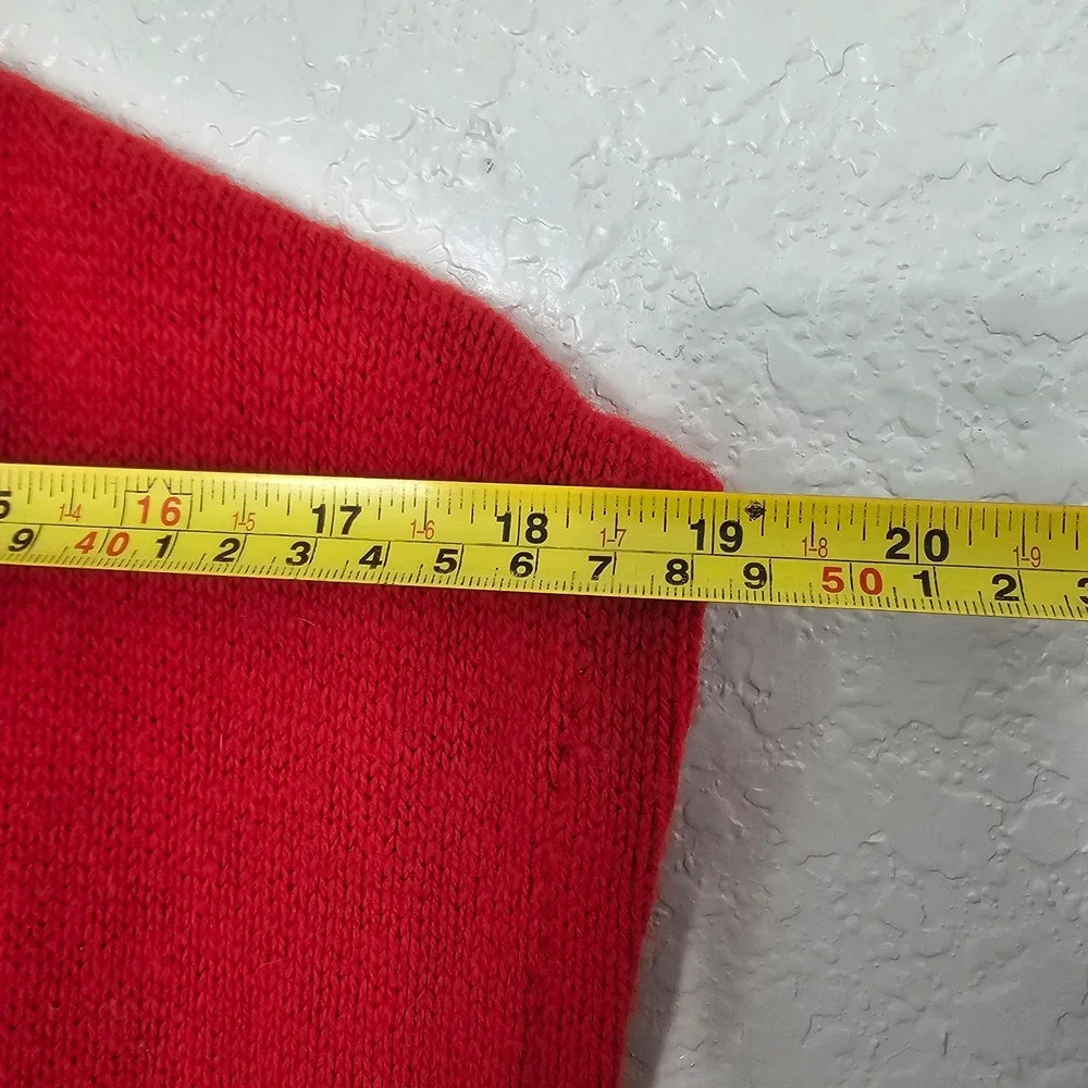 Alicia Vintage Red Knit 2 Piece Set V-Neck‎ Sweater Vest and Midi Skirt Small